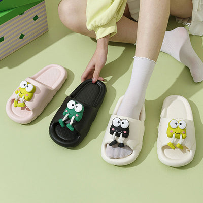 Denise – Weiche Damen-Hausschuhe mit Cartoon-Frosch