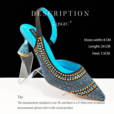 Charlotte – Spitz zulaufende gestreifte Damen High Heels mit Strass