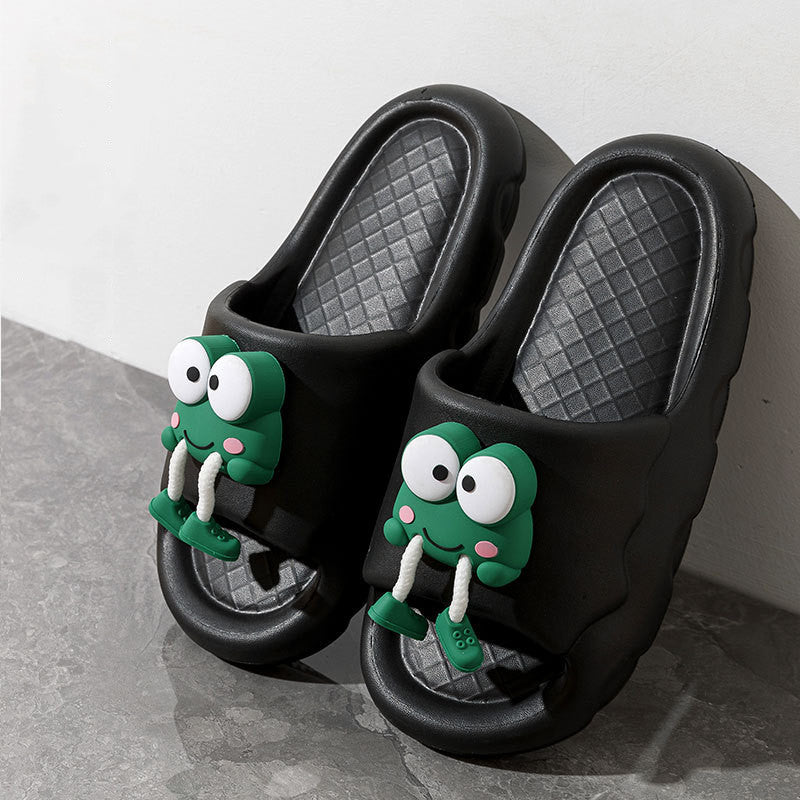 Denise – Weiche Damen-Hausschuhe mit Cartoon-Frosch