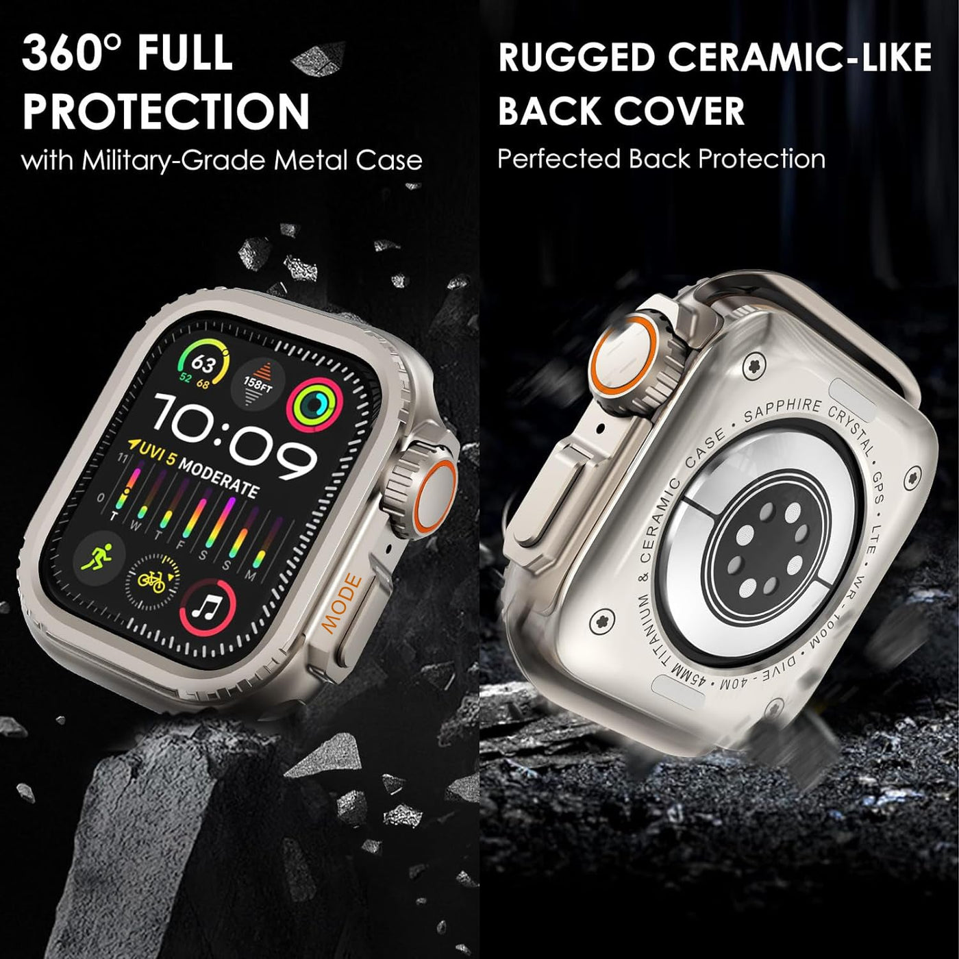 Robustes Titanlegierung Gehäuse für Apple Watch
