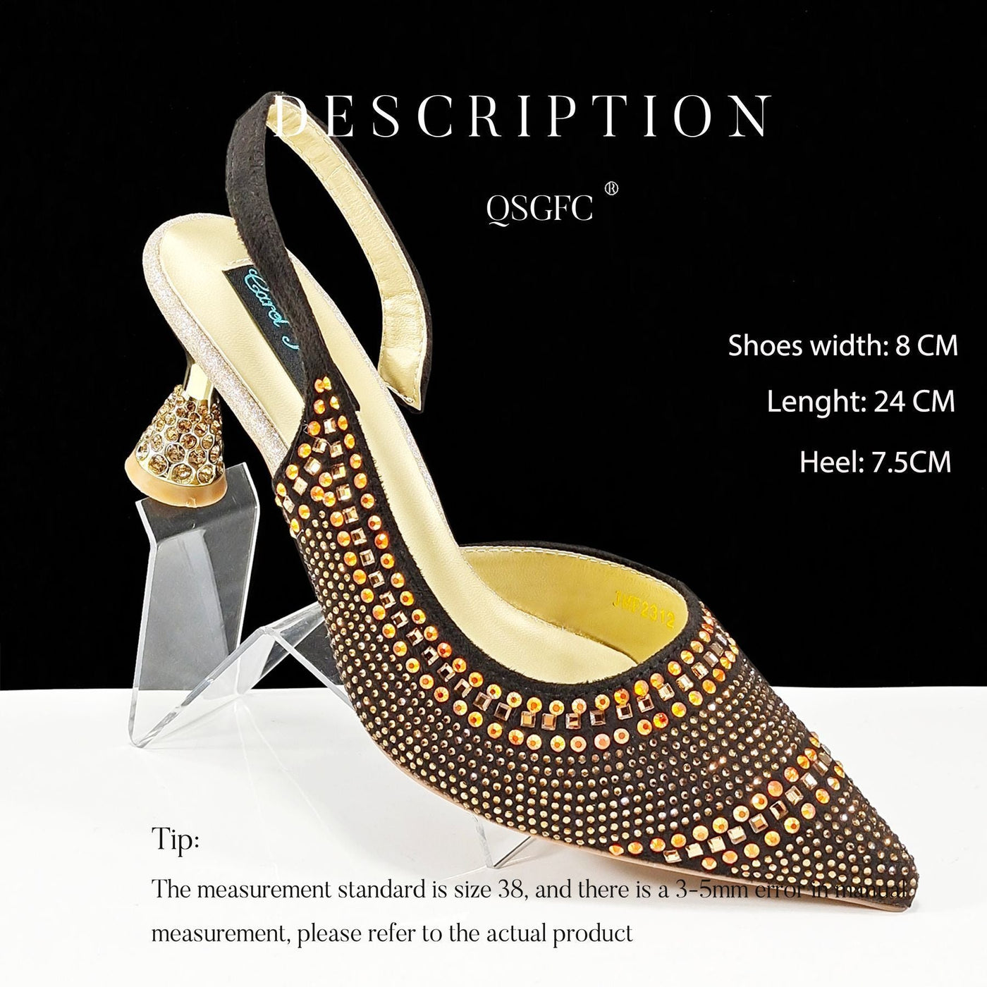 Charlotte – Spitz zulaufende gestreifte Damen High Heels mit Strass