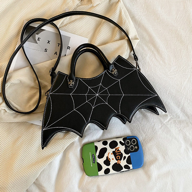 Nicola – Schultertasche mit Spinnennetz-Design für Halloween