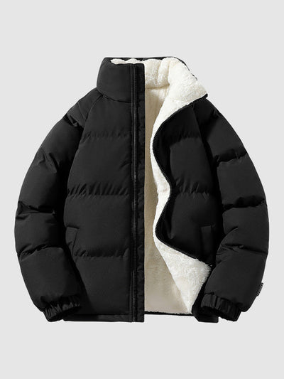 Fleecegefütterte Herren-Pufferjacke mit Wattierung