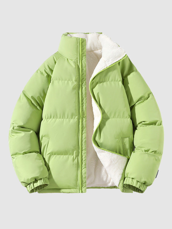 Fleecegefütterte Herren-Pufferjacke mit Wattierung
