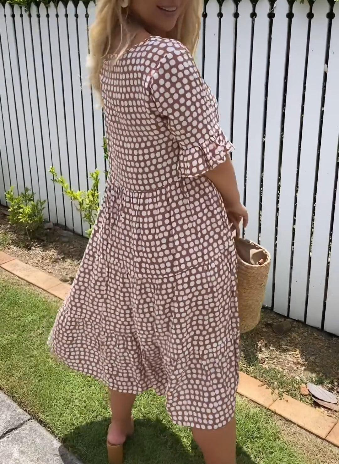 Darcy - Midi Dress with Short Sleeves