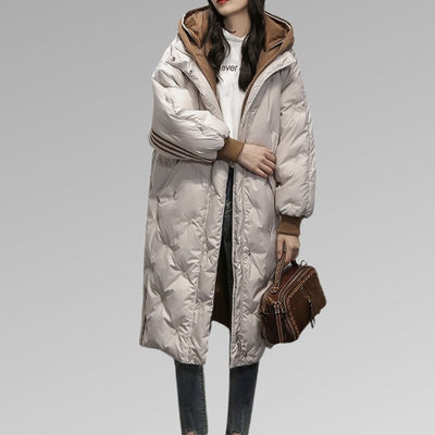 Lange gefütterte Jacke für Frauen