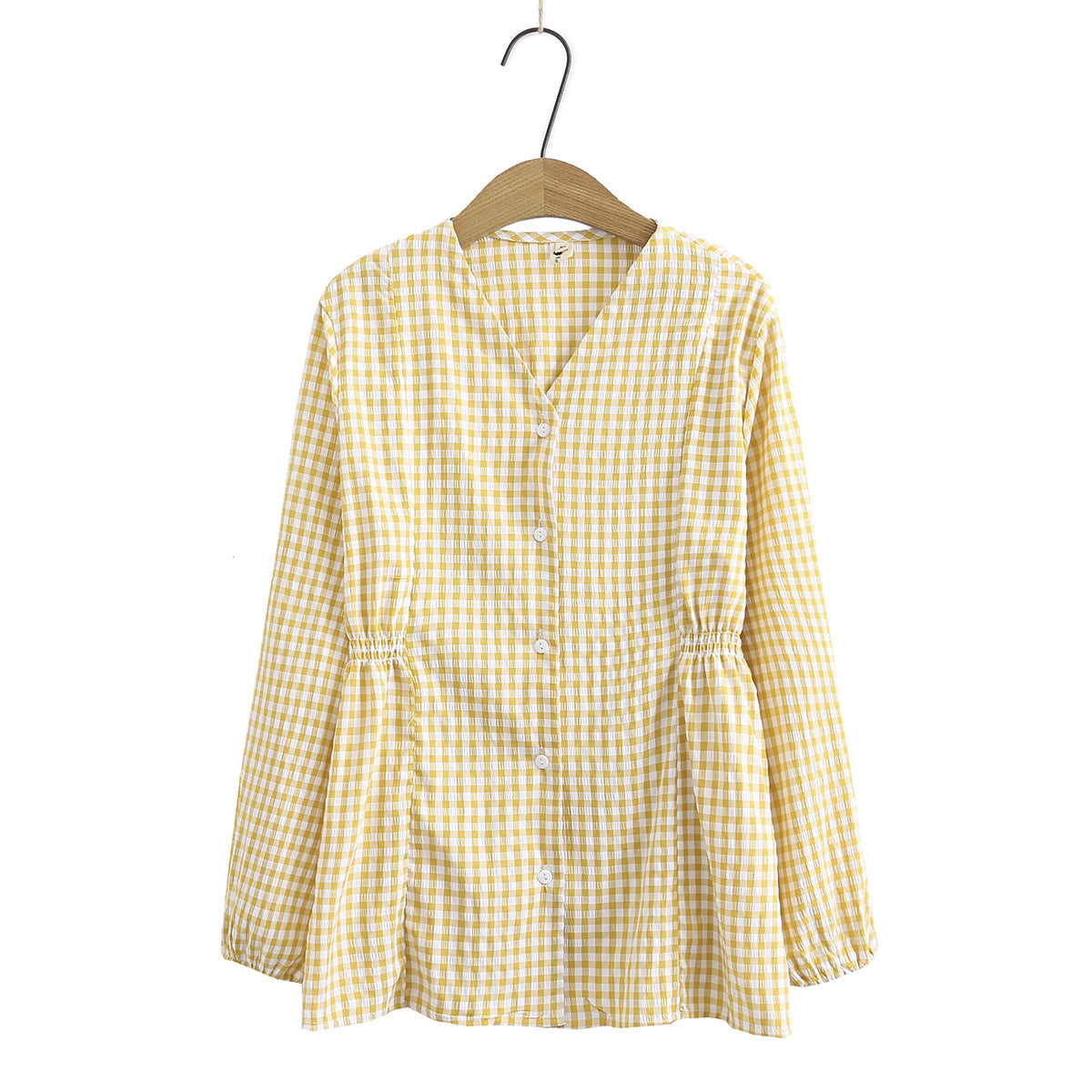 Lucy – Schmaler Damen-Plaid-Cardigan mit V-Ausschnitt und langen Ärmeln