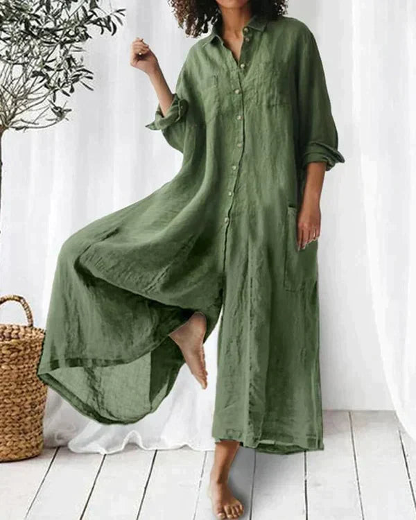 LOVELYN - Superschicker Leinen-Overall für Damen