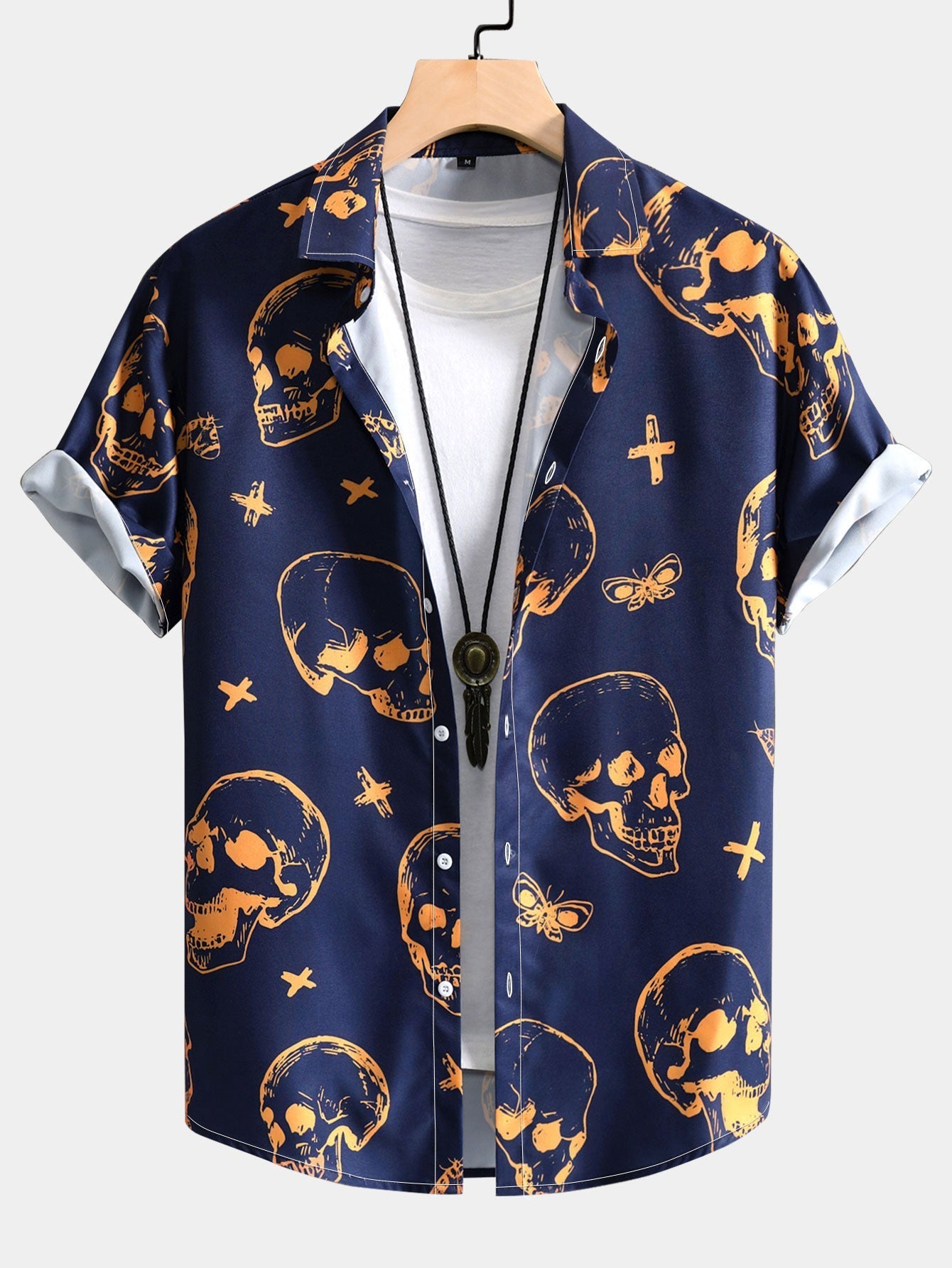 Button-Down-Mieder mit Totenkopfmuster