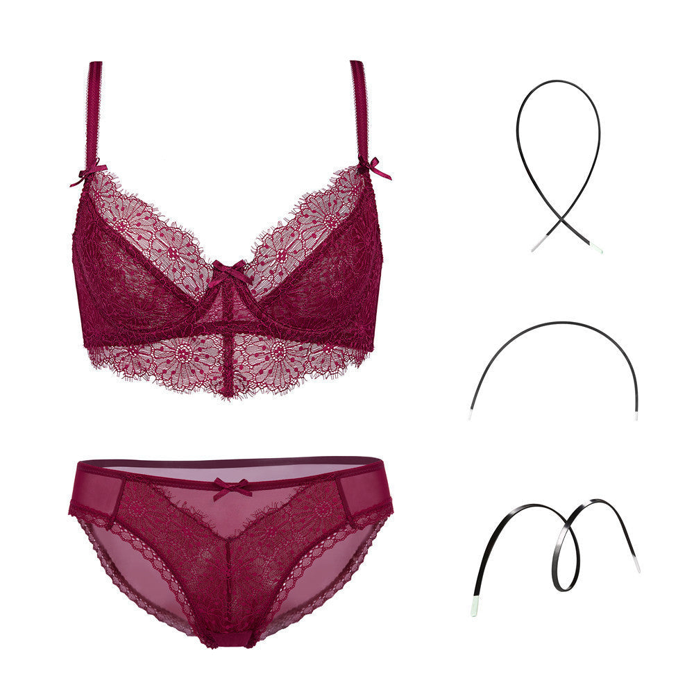 Melissa – Transparente Stickerei-Dessous mit BH und Höschen