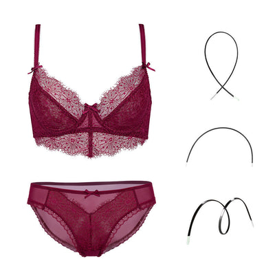 Melissa – Transparente Stickerei-Dessous mit BH und Höschen
