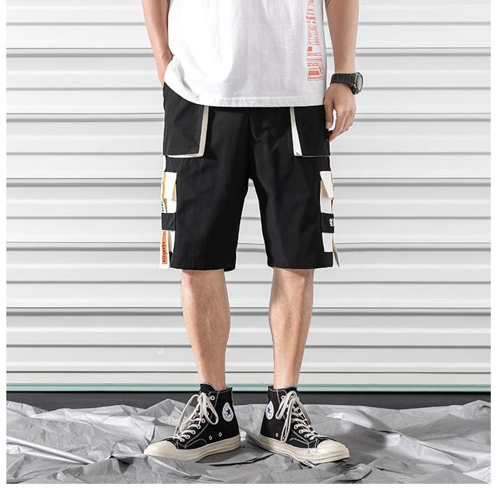 Glenn – Bequeme schwarze Hip-Hop-Shorts für Herren