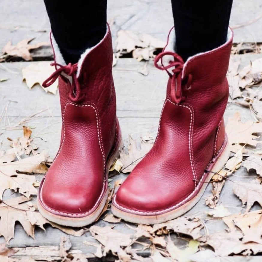 Megan – Warme Damenstiefel mit Kunstfell