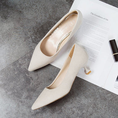 Alice – Spitz zulaufende Stiletto-Absätze aus Premium-Vegan-Wildleder für Damen