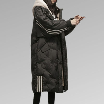 Lange gefütterte Jacke für Frauen
