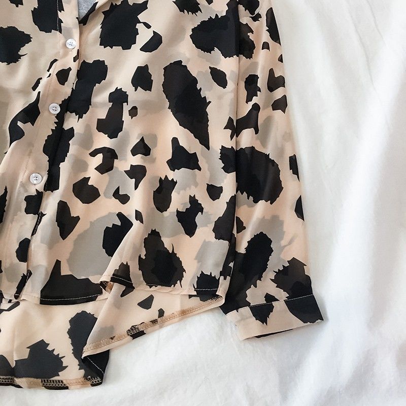 Jamie – Einfaches Hemd im Hongkong-Stil mit Leopardenmuster