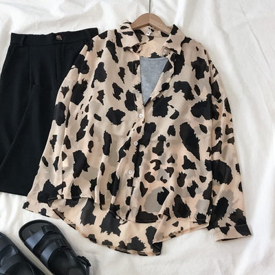 Jamie – Einfaches Hemd im Hongkong-Stil mit Leopardenmuster