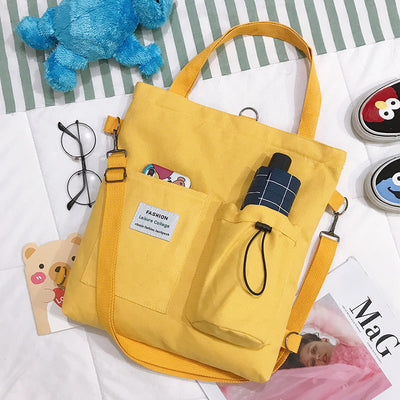 Wendy – Stilvolle Harajuku Canvas Tasche mit Fächern für Frauen