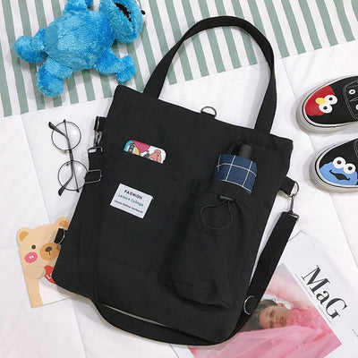 Wendy – Stilvolle Harajuku Canvas Tasche mit Fächern für Frauen