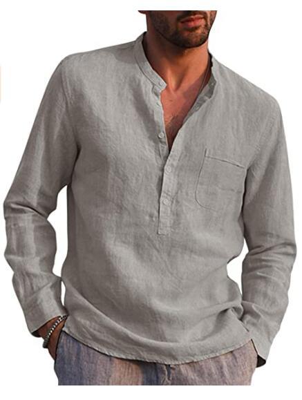 Langärmliges Herren-Shirt mit V-Ausschnitt