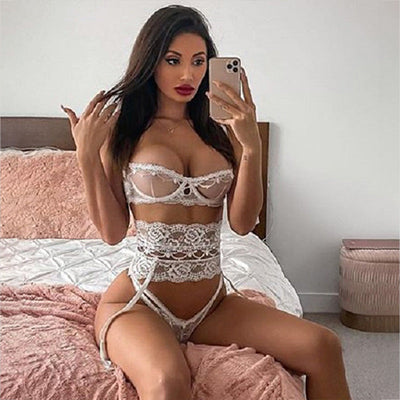 Judith – Transparentes Spitzen-BH-Set für Damen
