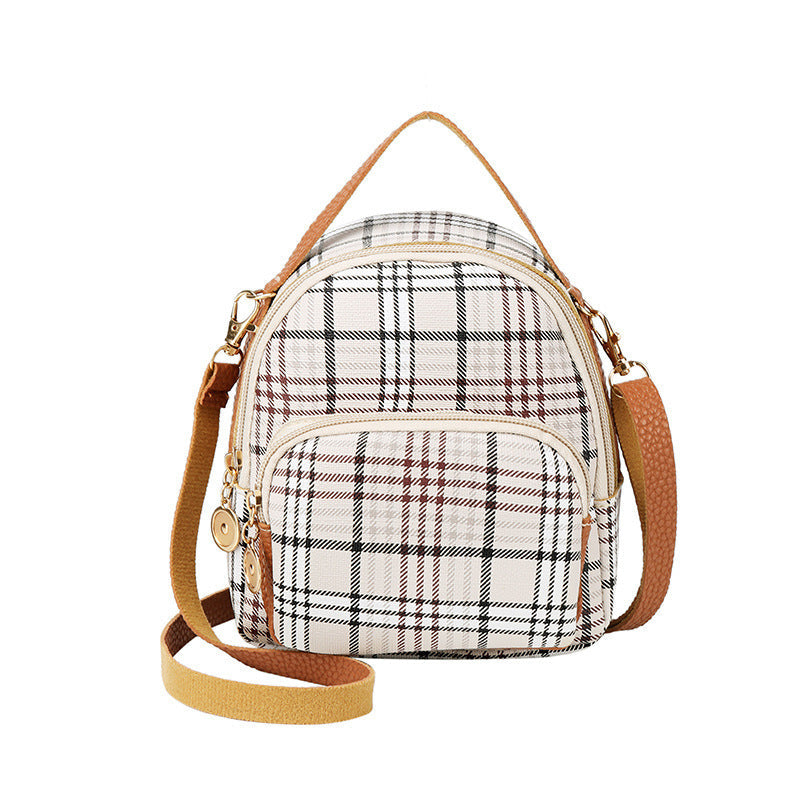 Lynda – Tragbarer Rucksack mit Karomuster