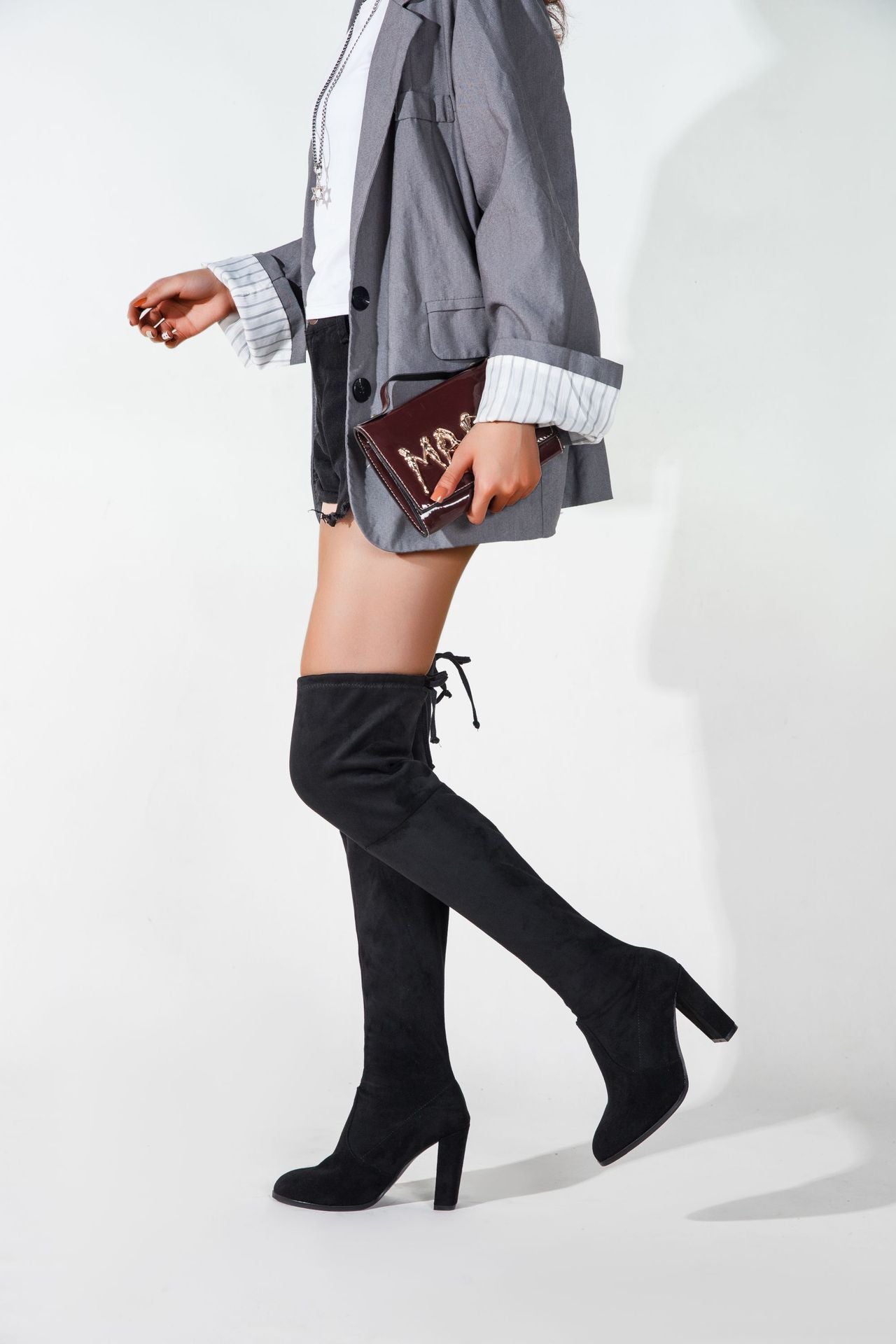 Sophie – Hohe Damenstiefel aus Premium-Veloursleder