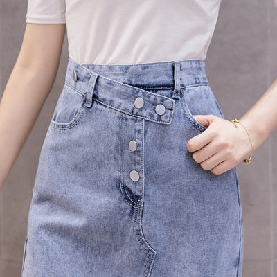 Heather – Eleganter Damen-Maxirock mit Doppelschlitz im Koreanischen Stil