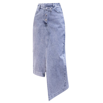 Heather – Eleganter Damen-Maxirock mit Doppelschlitz im Koreanischen Stil