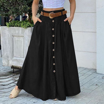 Lynda – Damenrock mit hohem Bund und Uni-Farbe