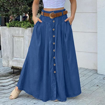 Lynda – Damenrock mit hohem Bund und Uni-Farbe