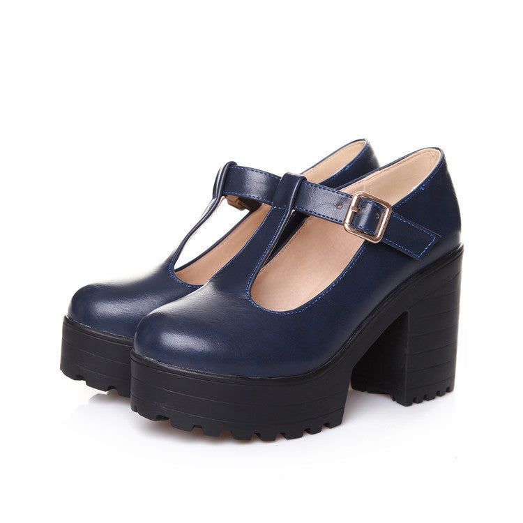 Faith – Mary Janes Pumps mit Blockabsatz und T-Riemen