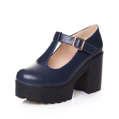 Faith – Mary Janes Pumps mit Blockabsatz und T-Riemen
