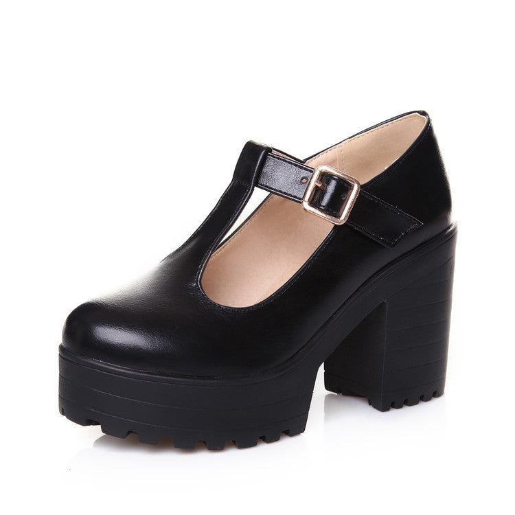 Faith – Mary Janes Pumps mit Blockabsatz und T-Riemen