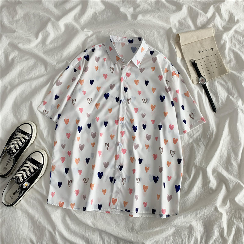 Linda – Kurzarm Plus Size Damenhemd im koreanischen Stil
