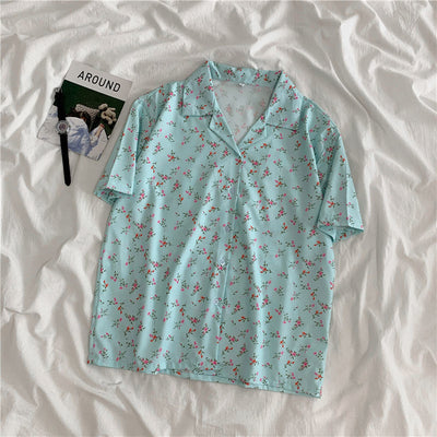 Linda – Kurzarm Plus Size Damenhemd im koreanischen Stil