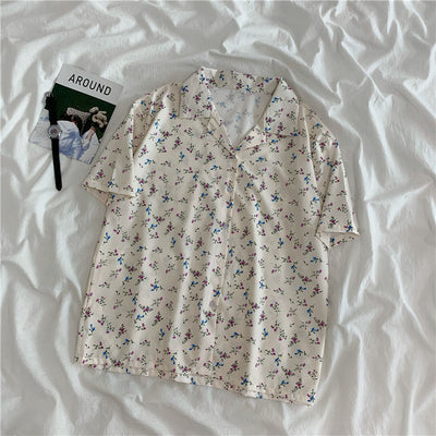 Linda – Kurzarm Plus Size Damenhemd im koreanischen Stil