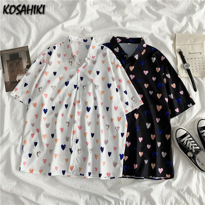 Linda – Kurzarm Plus Size Damenhemd im koreanischen Stil