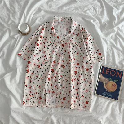 Linda – Kurzarm Plus Size Damenhemd im koreanischen Stil