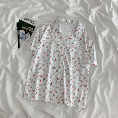 Linda – Kurzarm Plus Size Damenhemd im koreanischen Stil