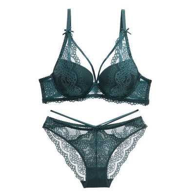 Robyn – Grünes Push-up-BH-Set für Damen