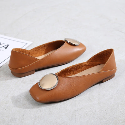 Gabrielle – Ballerinas aus hochwertigem veganen Leder mit Metallkreis