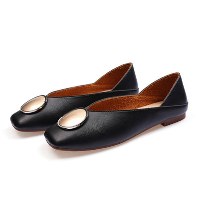 Gabrielle – Ballerinas aus hochwertigem veganen Leder mit Metallkreis