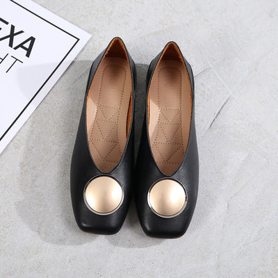 Gabrielle – Ballerinas aus hochwertigem veganen Leder mit Metallkreis
