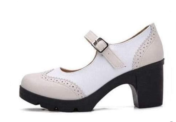 Georgina – Retro Mary Jane Pumps aus veganem Leder