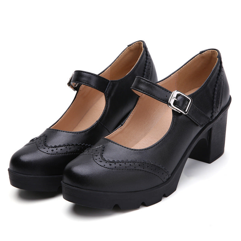 Georgina – Retro Mary Jane Pumps aus veganem Leder