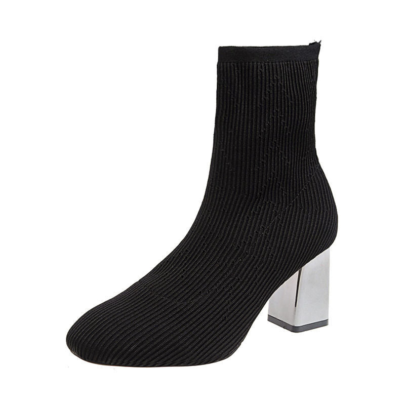 Sara – Elastische Damenstiefel mit hohen Absätzen