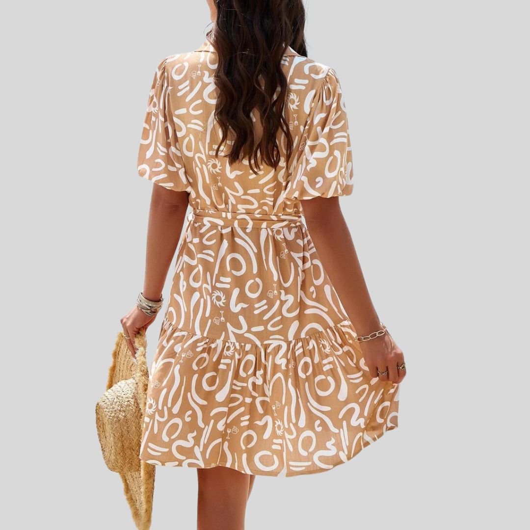 Hemdkleid mit abstraktem Druck