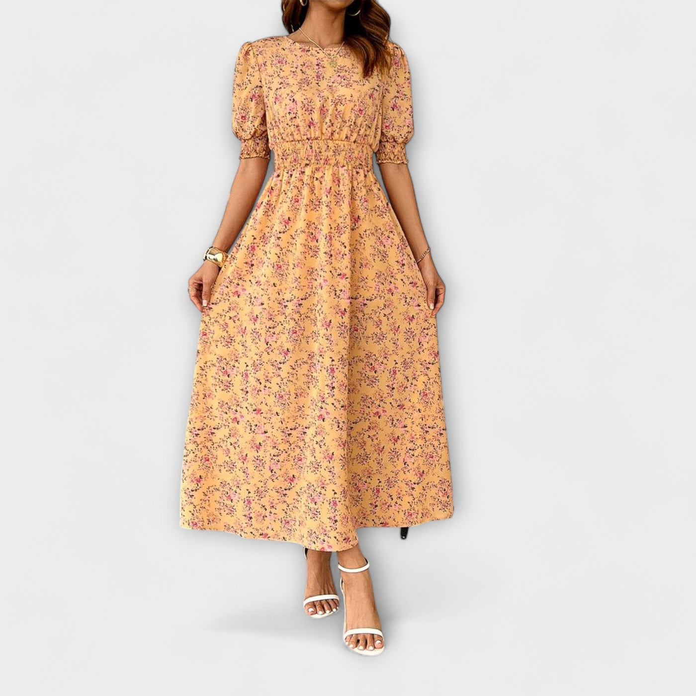 FRIEDHILDE I BLUMEN MIDI-KLEID