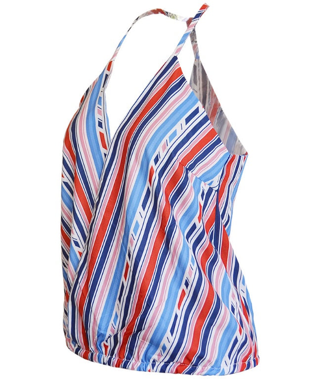 Gabrielle – Damen V-Ausschnitt Camisole mit Farbstreifen